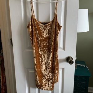 Gold velvet dress